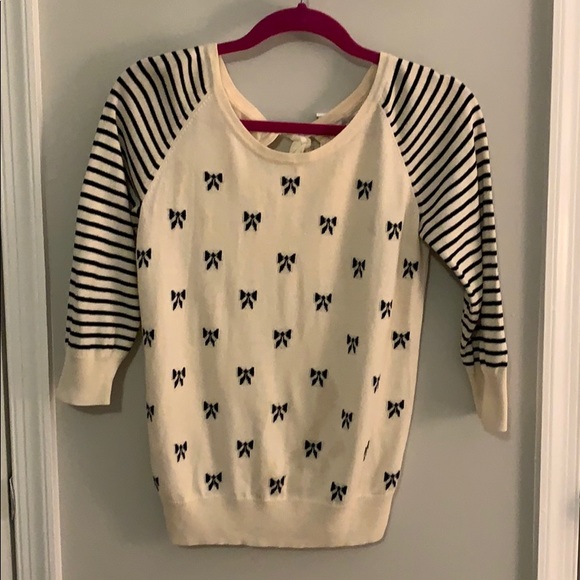 Lauren Conrad Stripes and Bows Sweater XS - Picture 2 of 4
